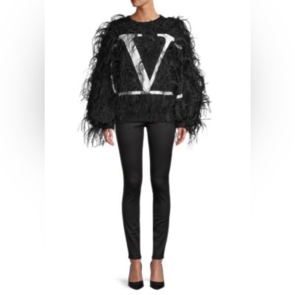 Valentino Garavani ostrich feather hoodie - Picture 3 of 10